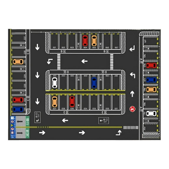 PEIBang Carpet Playmat Rug for Playing with Cars and Toys - Play Learn and Have Fun Safely - Parking Lot Play Mat for Bedroom Play Room Game Safe Area