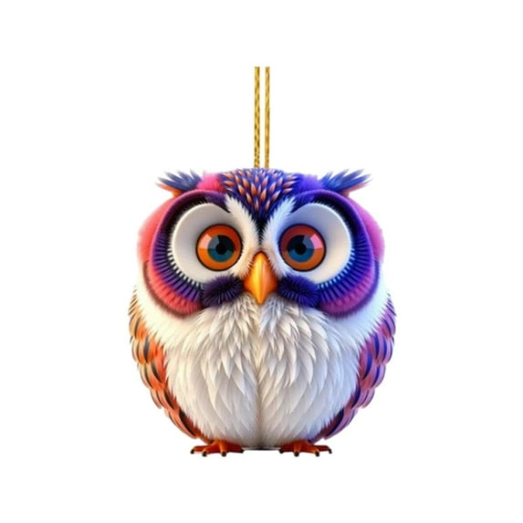 PEIBang Christmas Animal Hanging Decor,2D Acrylic Christmas Tree Owl Ornaments,Forest Animal Hanging Decorations for Home Party and Office