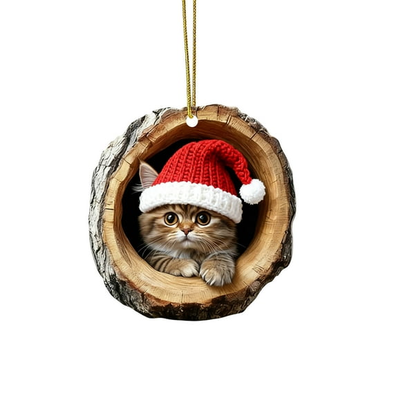 PEIBang Christmas Animal Ornaments Xmas Tree Decorations,Christmas Ornaments 2025,Animal Acrylic Hanging Decoration Gift for Animal Lovers