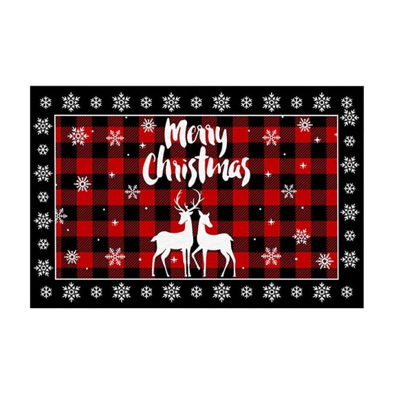 PEIBang Christmas Bathroom Rugs Christmas Bathroom Decor,Non-Slip Absorbent Red Bath Mat for Bathroom Kitchen Bathtub,16x24 Inches