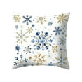 thumbnail image 1 of PEIBang Christmas Blue and Gold Throw Pillow Cover,18x18 Inch Winter Holiday Cushion Case Decoration for Sofa Couch Bed, 1 of 6