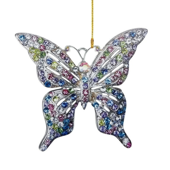 PEIBang Christmas Butterfly Ornaments Christmas Tree Decorations,Acrylic Butterfly Hanging Ornaments for Indoor Outdoor Christmas Decorations