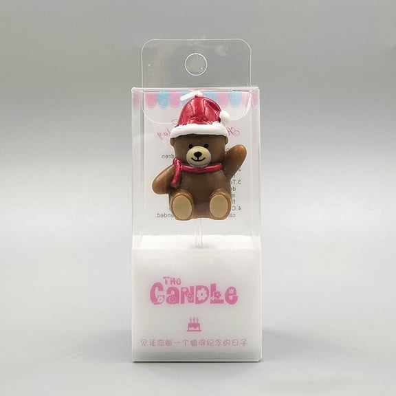PEIBang Christmas Decorative Candles,Bear with Hat Candles for Birthday Party Wedding Supplies Home Decorations