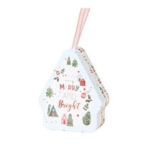 PEIBang Christmas Decorative Cookie Box,Metal Small Xmas Tree Shaped Christmas Storage Container for Candies Snack,Treat Gift Box for Xmas Party Favors