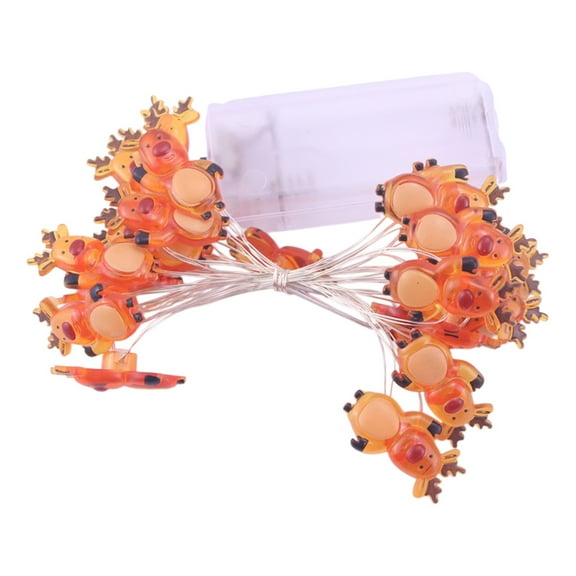 PEIBang Christmas Deer String Lights,10Ft Christmas Copper Wire Fairy Lights Battery Operated for Indoor Outdoor Party Home Yard Winter Decor