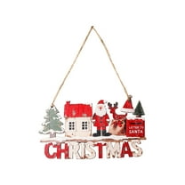 PEIBang Christmas Door Sign Decor,Wooden Farmhouse Christmas Tree Hanging Sign,Vintage Front Door Welcome Hanger for Home Wall Indoor Outdoor Decoration