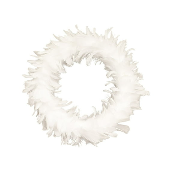 PEIBang Christmas Feathers Wreath,Artificial Feather Wreath with LED Lights for Front Door Fireplace Wall Home Porch Decor Indoor Outdoor