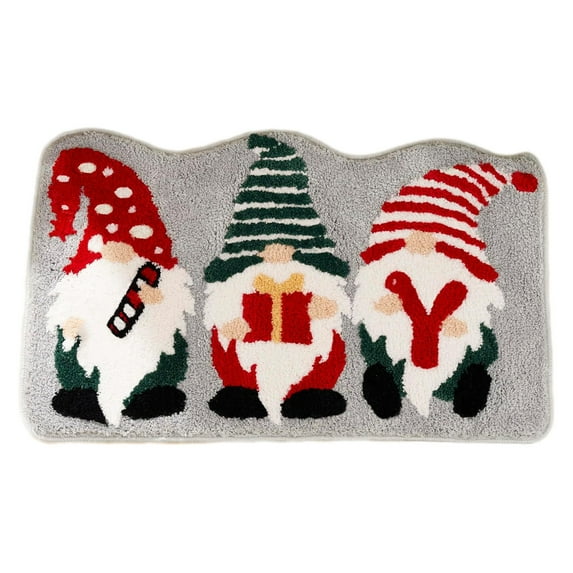 PEIBang Christmas Gnomes Rug Bathroom Decor,Cute Christmas Rug for Bedroom Kitchen,Non-Slip Bath Mat for Winter Holiday Decorations