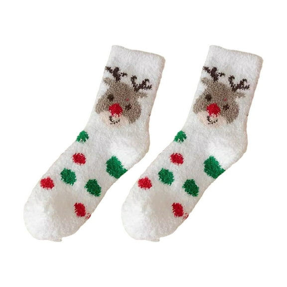 PEIBang Christmas Holiday Socks,Warm Cozy Fuzzy Socks,Christmas Home Socks Winter Slipper Sock for Men and Women