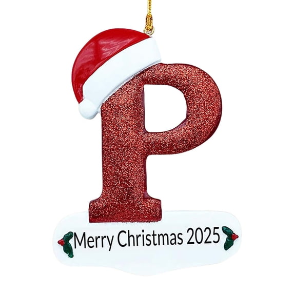 PEIBang Christmas Initial Ornament,26 Letter Ornaments Christmas Tree Decorations,2D Acrylic Hanging Pendant for Indoor Outdoor Christmas Decorations