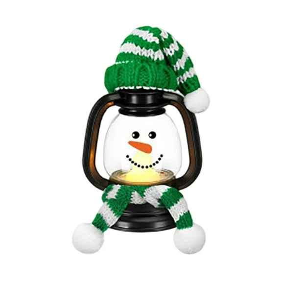 PEIBang Christmas Mini Snowman Lantern with Hats and Scarves,Winter Snowman Lantern Table Centerpiece,Decorative Hanging Lamp for Holiday Party Favor