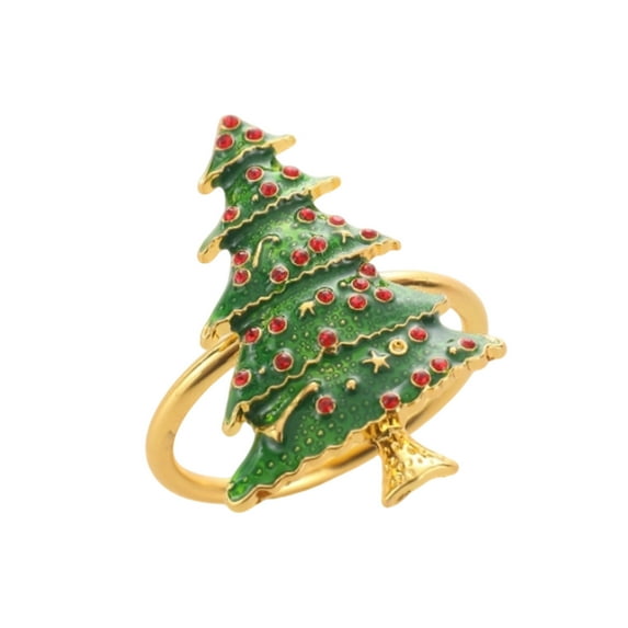 PEIBang Christmas Napkin Rings Napkin Holder Rings,Wreath Bow Tree Reindeer Design for Holiday Party Dinner Table Decoration