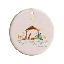 PEIBang Christmas Nativity Scene Ornaments,Christmas Tree Ornament The Birth of Jesus Decor Christian Religious Gifts for Christian Family