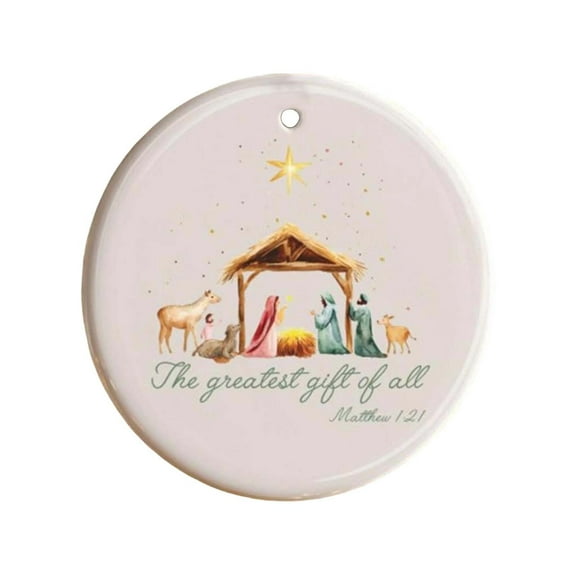 PEIBang Christmas Nativity Scene Ornaments,Christmas Tree Ornament The Birth of Jesus Decor Christian Religious Gifts for Christian Family