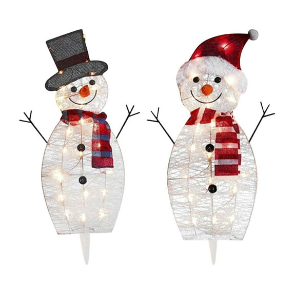 PEIBang Christmas Outdoor Decoration,2Pcs Lighted Snowman Christmas Decoration,Outdoor Christmas Decorations for Yard Patio Lawn Garden Party