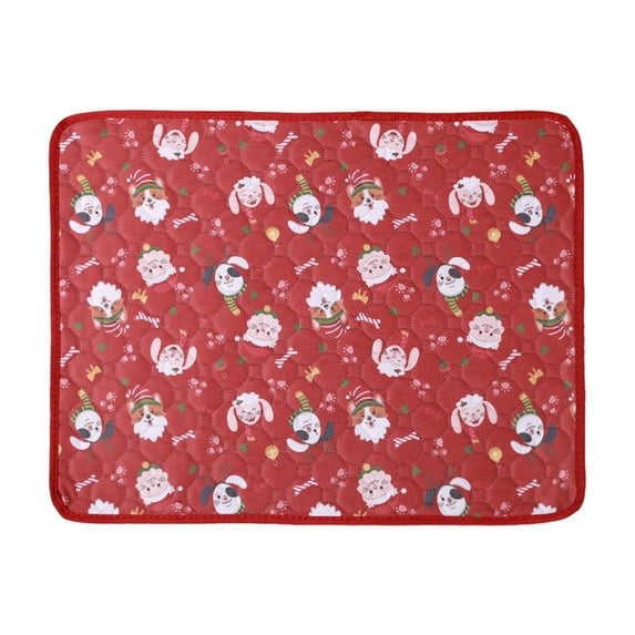 PEIBang Christmas Pet Urine Pad,Washable Training Pad for Dogs and Cats,Non-Slip,Highly Absorbent,Festive Red Holiday Design