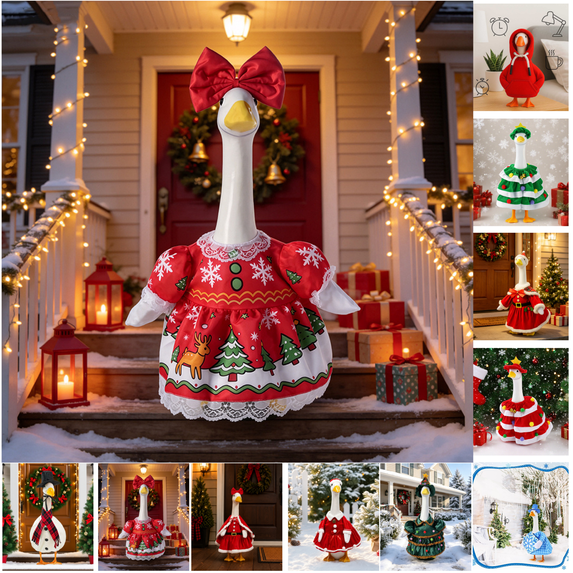 PEIBang Christmas Porch Goose Outfits 23 Inch Porch Goose Clothes for Garden Yard Patio,Holiday Costume