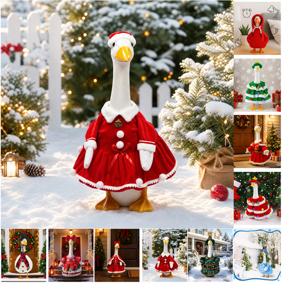 PEIBang Christmas Decorations Porch Goose Outfits 23 Inch Porch Goose Clothes for Garden Yard Patio,Holiday Costume