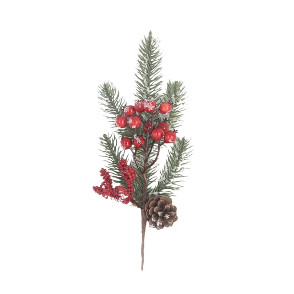 PEIBang Christmas Red Berry Stems Pine Branches,Artificial Christmas Picks Winter Holiday Decor for Home Party