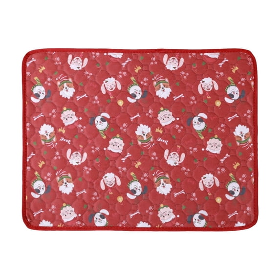 PEIBang Christmas Red Pet Urine Pad 27.56"x19.69" Washable Absorbent Non-Slip Training Pad for Dogs and Cats Holiday Style
