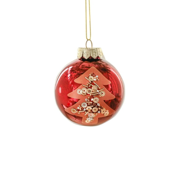 PEIBang Christmas Red and Gold Hanging Balls,3.15 Inch Glitter Hanging Ornaments for Xmas Tree,Wedding,Home,Party Decorations