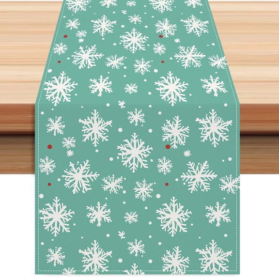 PEIBang Christmas Snowflake Table Runner,Winter Holiday Kitchen Dining Table Decoration for Home Party,13x72 Inch