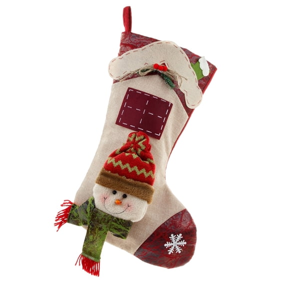 PEIBang Christmas Stockings,3D Cute Snowman Stocking,Xmas Hanging Stockings for Tree Stairs Fireplace Mantle Home Decor,Party Supplies
