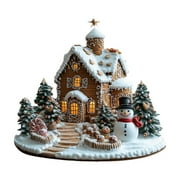 PEIBang Christmas Table Decorations,Snow House Decor Christmas Centerpiece,Christmas Village Houses for Home Kitchen
