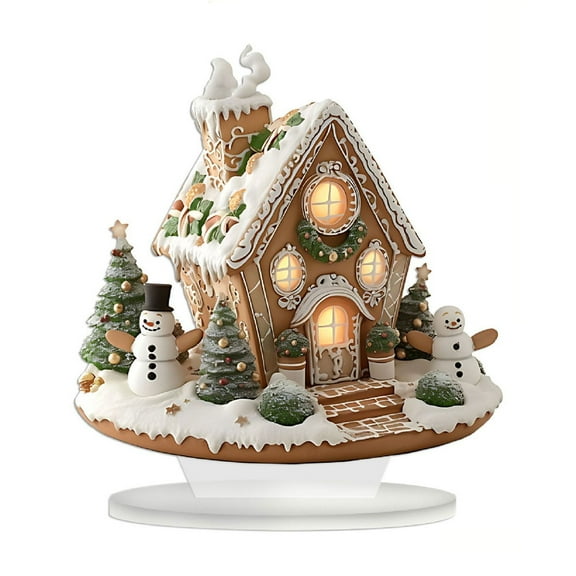 PEIBang Christmas Table Decorations,Snow House Decor Christmas Centerpiece,Christmas Village Houses for Home Kitchen