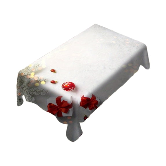 PEIBang Christmas Tablecloth 35x55 Inch Rectangular,Christmas Trees Washable Table Cover for Party Picnic Dinner Decor