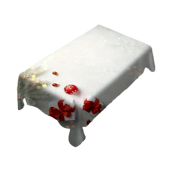 PEIBang Christmas Tablecloth 35x55 Inch Rectangular,Christmas Trees Washable Table Cover for Party Picnic Dinner Decor