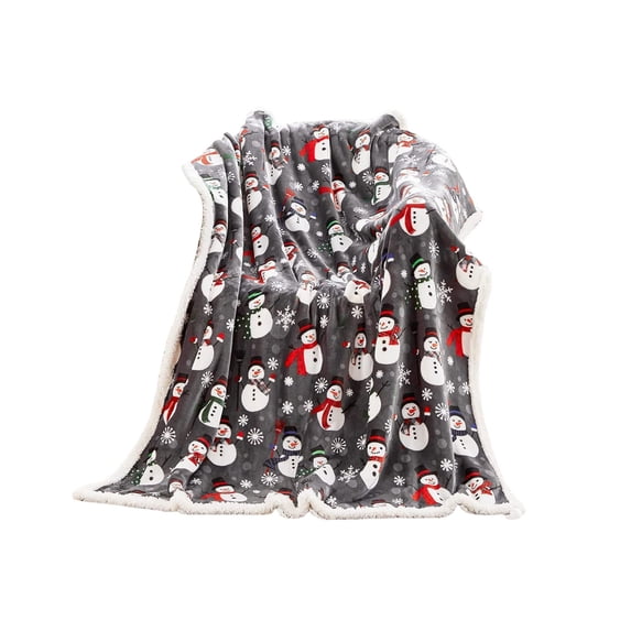 PEIBang Christmas Throw Blanket,Soft Warm Cozy Fleece Winter Throw,Holiday Blanket with Snowman Design for Home Decor,29x39 Inches