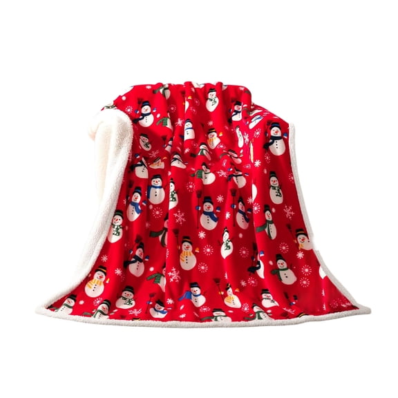 PEIBang Christmas Throw Blanket,Soft Warm Cozy Fleece Winter Throw,Holiday Blanket with Snowman Design for Home Decor,29x39 Inches
