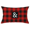 thumbnail image 1 of PEIBang Christmas Throw Pillow Cover 12x20 Inch,Black and Red Plaid Lumbar Pillow Case Initial Cushion Cover for Sofa Couch Bed, 1 of 3