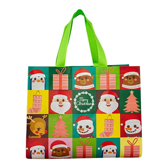 PEIBang Christmas Tote Bags with Handles,Reusable Non-Woven Christmas Gift Bags,Multifunctional Non-Woven Shopping Bags for Gifts Wrapping,Shopping,Xmas Party Supplies