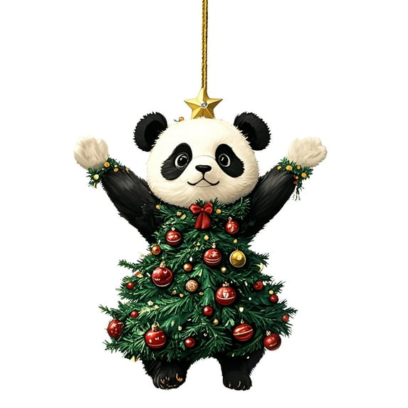 PEIBang Christmas Tree Ornament,Acrylic Xmas Tree Hanging Decorations,Cute Animal Pendant for Holiday Home Party Decor