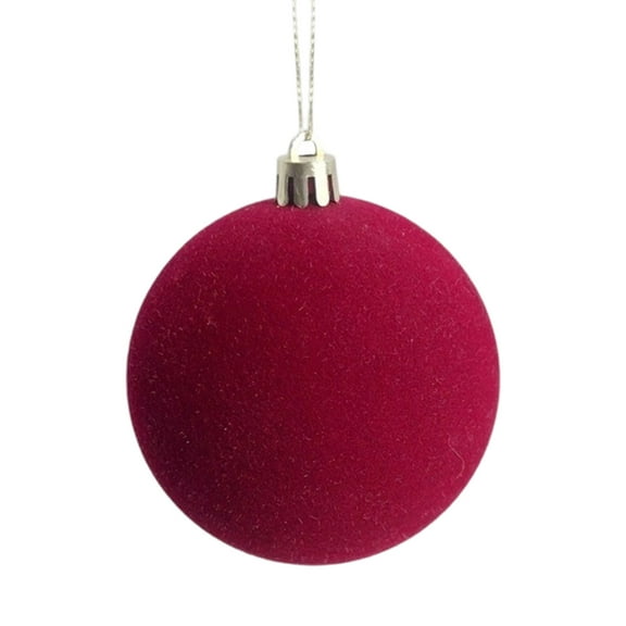 PEIBang Christmas Velvet Balls Ornaments,Shatterproof Christmas Wine Red Balls for Christmas Tree Home Party Decorations