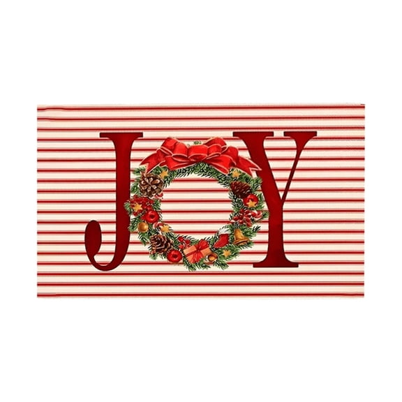 PEIBang Christmas Welcome Doormat,Non-Slip Christmas Joy Floor Mat,Winter Holiday Front Floor Mat for Indoor Home Entrance Bathroom Decorations