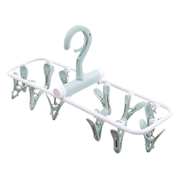 PEIBang Clothes Drying Rack,Folding Portable Underwear Hangers with 12 Clips,Laundry Clip and Drip Drying Hanger for Socks Towels Clothes Gloves