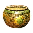 thumbnail image 1 of PEIBang Colored Mosaic Glass Candle Holder,Romantic Christmas Dinner Table Decor for Holiday Gifts Green, 1 of 4