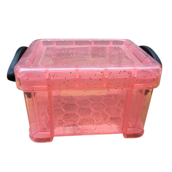 PEIBang Colorful Storage Bins with Lids,Small Storage Boxes,Stackable Clear Storage Organizer Bins for Office Home Supplies