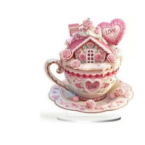 PEIBang Cupcake Figurines,2D Flat Cup Cake Desktop Decorations for Home Office and Table Centerpieces