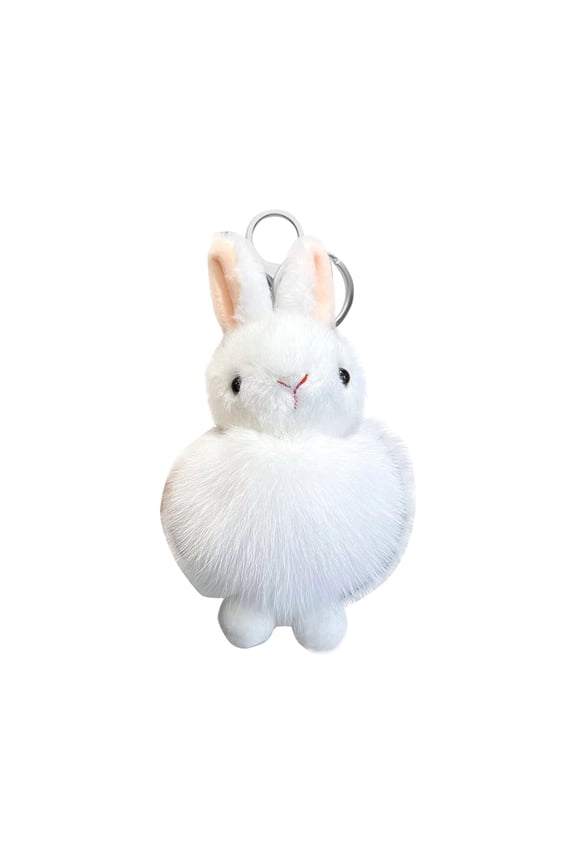 Cute Bunny Plush Keychain for Backpack,Rabbit Key Ring Bag Charm Purse Pendant Gift for Women