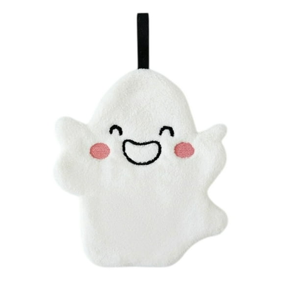 PEIBang Cute Halloween Ghost Hand Towel 8.27x6.89 Inches Soft Absorbent Hanging Towel for Bathroom Kitchen Decor Polyester White
