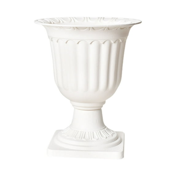 PEIBang Decorative Flower Pot,Vintage Roman Pot White Plastic Planter for Weddings Home Decor and Garden Use