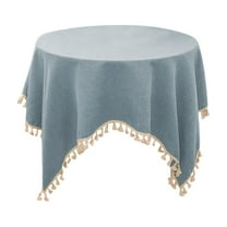PEIBang Decorative Square Tablecloth 35x35 Inch,Water Resistant Table Cloth with Tassel Farmhouse Table Cover for Holiday Party Kitchen Dinning Table Decorations