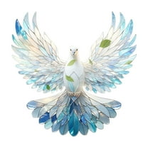 PEIBang Dove Ornaments,2D Flat Blue Bird Window Hanging Decor,Home Decor Memorial Gifts for Bird Lovers