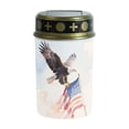 thumbnail image 1 of PEIBang Eagle Flag Cemetery Solar Light,Waterproof Solar Grave Light for 4th of July Independence Day Cemetery Decorations, 1 of 6