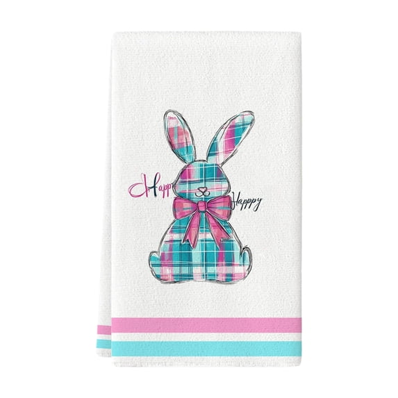 PEIBang Easter Bunny Hand Tea Towels,Reusable Washable Dish Towel Absorbent Drying Dishcloths for Housewarming Gift,16x24 Inch