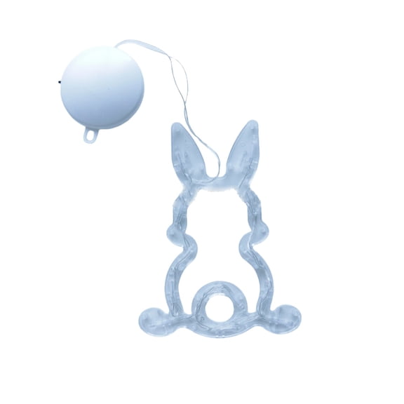 PEIBang Easter Bunny Window Decor,LED Easter Rabbit Spring Window Light for Indoor Outdoor Easter Home Party Decorations,Multicolor